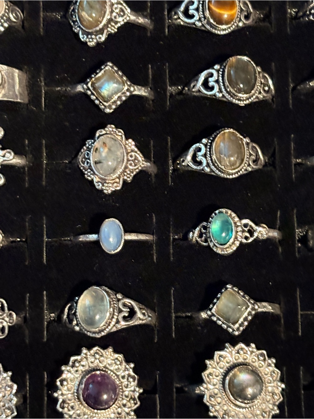 Gorgeous Gemstone Rings .925 Sterling Silver Multicolor - Women Jewelry Sz 5-9.5 - Picture 9 of 11